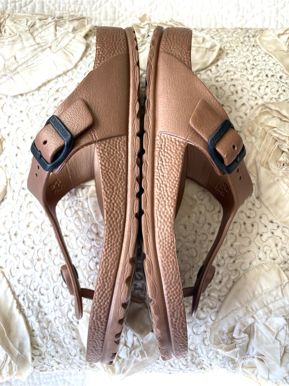 Birkenstock Gizeh EVA Sandals Bronze Gold Metallic Vibe Thong Sandal EU38 - Picture 3 of 16